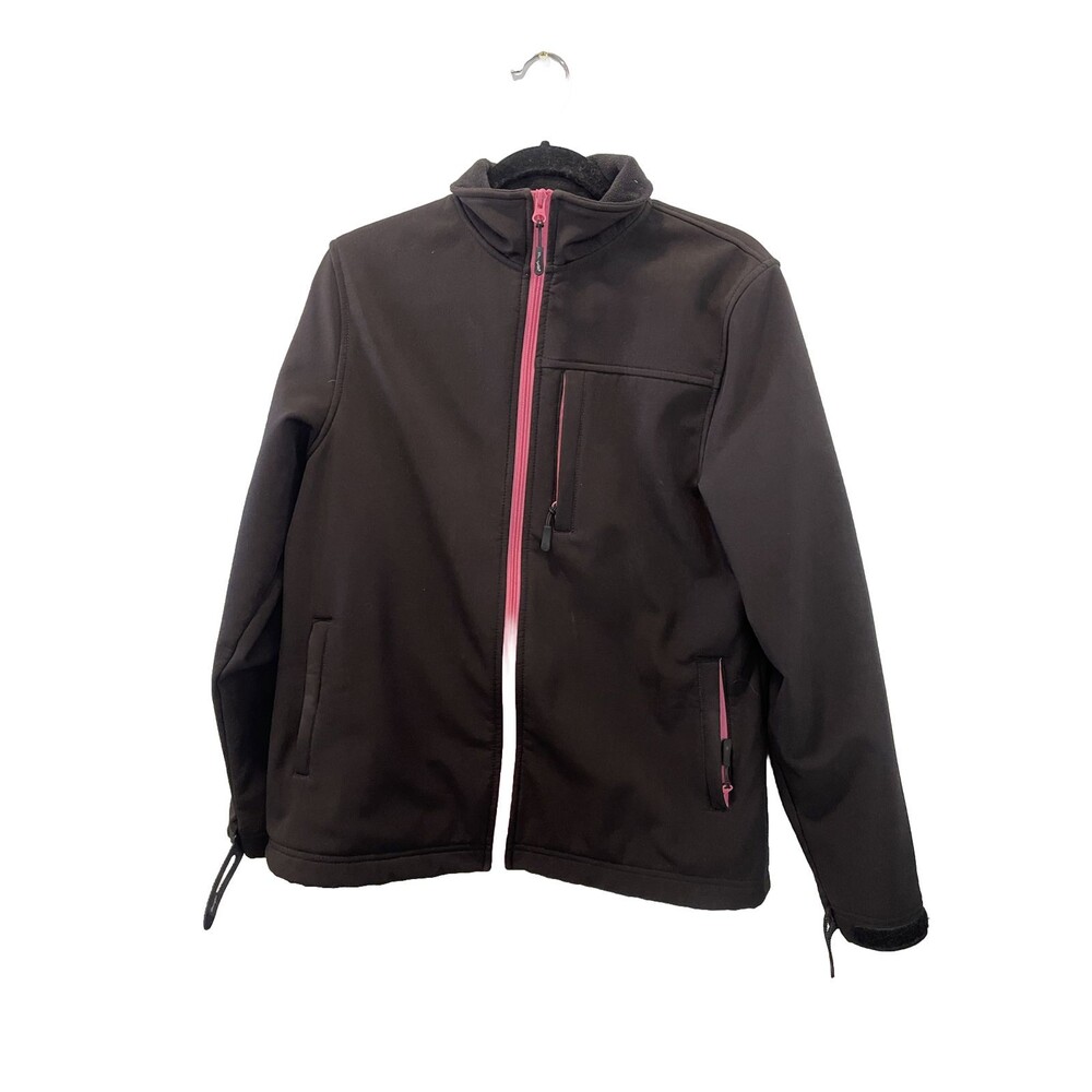 Women’s Wrangler Soft Shell Zip Up Jacket Black And Pink Size Medium